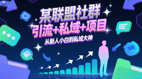 某联盟社群，引流+私域+项目，从新人小白到私域大神-HEIXMI（中国站）