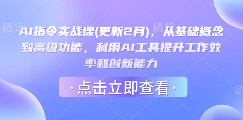 AI指令实战课(更新2月)，从基础概念到高级功能，利用AI工具提升工作效率和创新能力-HEIXMI（中国站）
