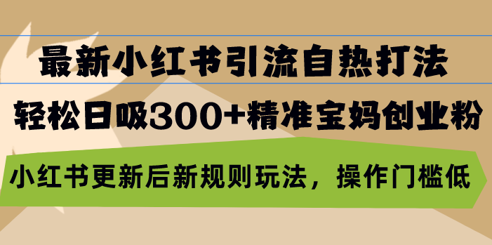 最新小红书引流自热打法，轻松日吸300+精准宝妈创业粉，小红书更新后新…-HEIXMI（中国站）