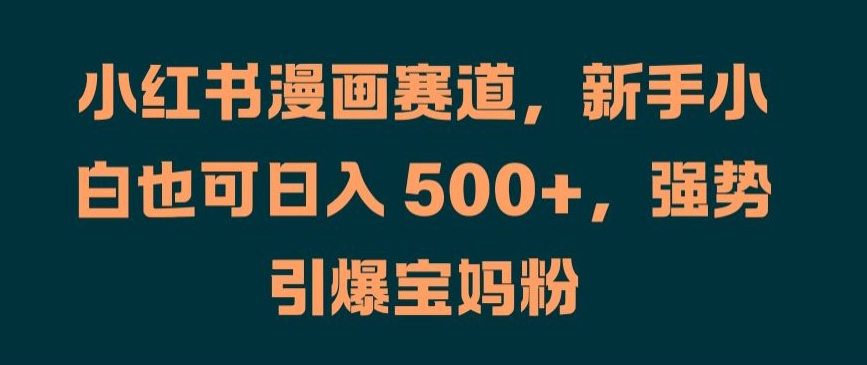 小红书漫画赛道，新手小白也可日入 500+，强势引爆宝妈粉【揭秘】-HEIXMI（中国站）