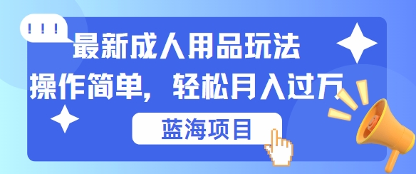 最新成人用品项目玩法，操作简单，动动手，轻松日入几张【揭秘】-HEIXMI（中国站）
