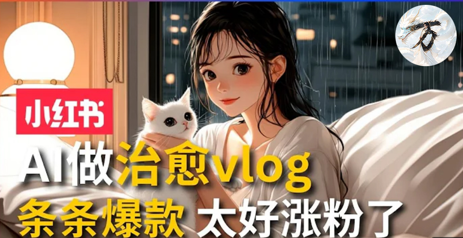 AI治愈系vlog动画视频，小红书1个月轻松涨粉破万，商单报价1500+日入2000+-HEIXMI（中国站）