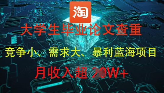 大学生毕业论文查重，暴利蓝海项目，月收入过1W+-HEIXMI（中国站）