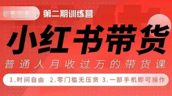 小Red书带货42天训练营 2.0版，宝妈+自由职+上班族+大学生，提高副业收入的大红利项目-HEIXMI（中国站）