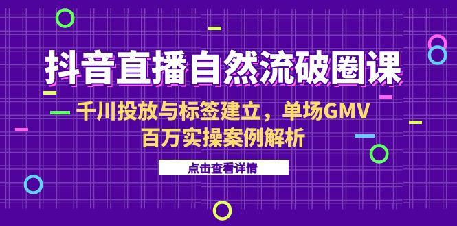 抖音直播自然流破圈课-6月，千川投放与标签建立，单场GMV百万实操案例解析 - HEIXMI（中国站）-HEIXMI（中国站）