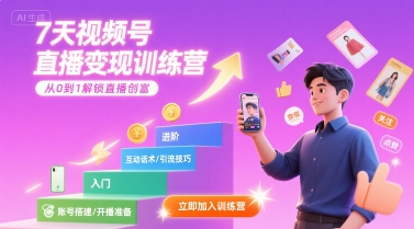 7天视频号直播变现训练营，带你从0到1解锁视频号直播创富-HEIXMI（中国站）