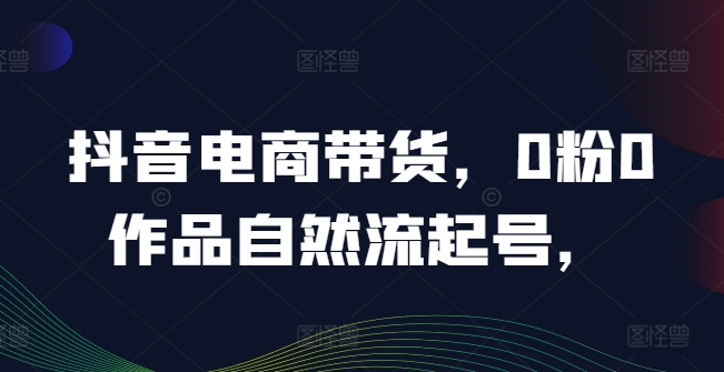 抖音电商带货，0粉0作品自然流起号，热销20多万人的抖音课程的经验分享-HEIXMI（中国站）