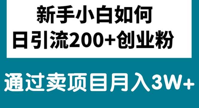 新手小白日引流200+创业粉,通过卖项目月入3W+-HEIXMI（中国站）