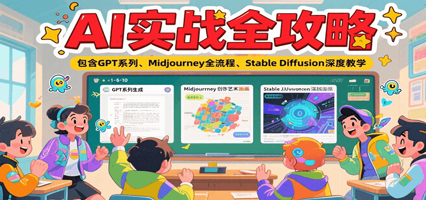 AI实战全攻略，包含GPT系列、Midjourney全流程、Stable Diffusion深度教学-HEIXMI（中国站）