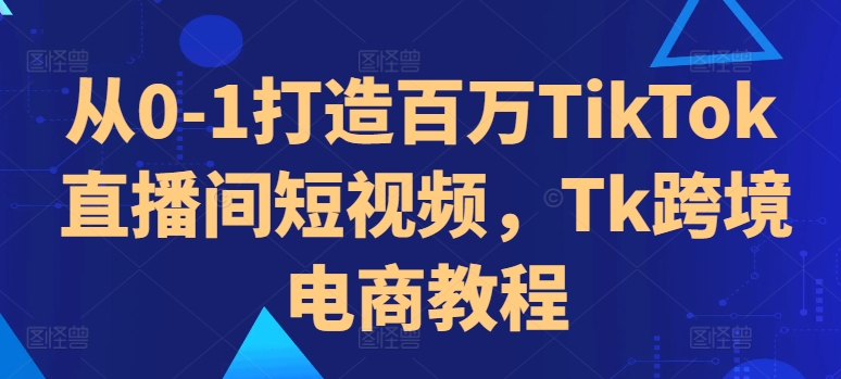 从0-1打造百万TikTok直播间短视频，Tk跨境电商教程-HEIXMI（中国站）