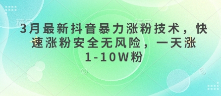 3月最新抖音暴力涨粉技术，快速涨粉安全无风险，一天涨1-10W粉-HEIXMI（中国站）