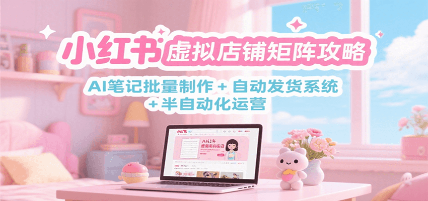 小红书虚拟店铺矩阵攻略：AI笔记批量制作 + 自动发货系统 + 半自动化运营-HEIXMI（中国站）