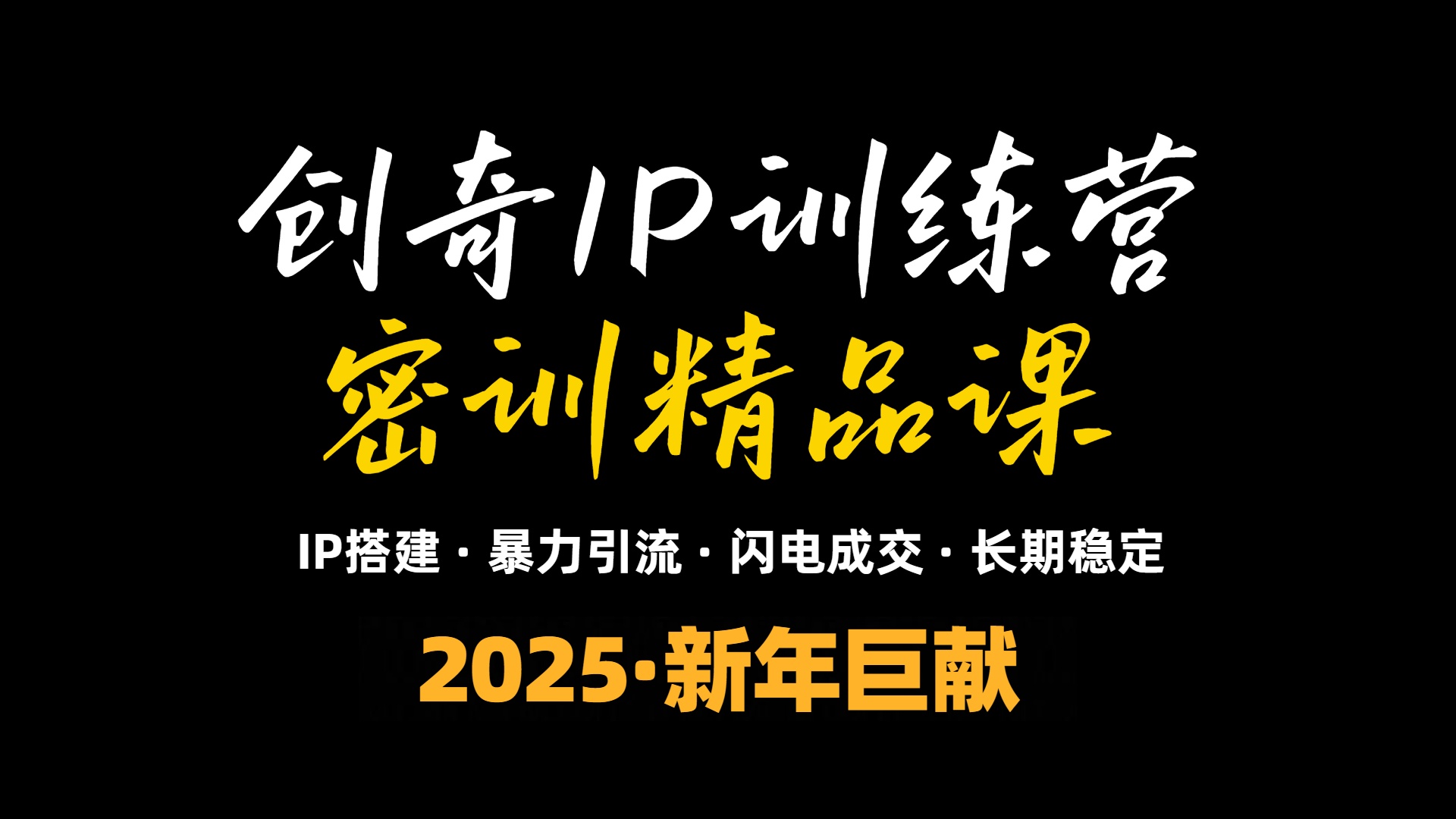2025年“知识付费IP训练营”小白避坑年赚百万，暴力引流，闪电成交-HEIXMI（中国站）