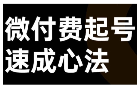 微付费起号速成课，视频号直播+抖音直播，微付费起号速成心法-HEIXMI（中国站）
