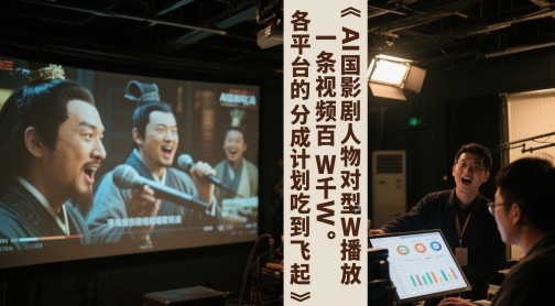 AI三国影视剧人物对口型唱歌玩法，一条视频百W千W播放，各平台的分成计划吃到飞起 - HEIXMI（中国站）-HEIXMI（中国站）