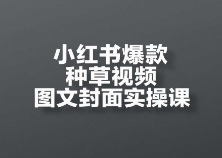 小红书爆款种草视频图文封面实操课，​开店、选品、引流、变现全流程 - HEIXMI（中国站）-HEIXMI（中国站）
