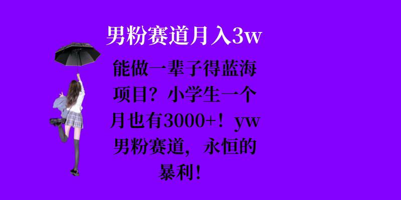 能做一辈子的蓝海项目？小学生一个月也有3000+，yw男粉赛道，永恒的暴利-HEIXMI（中国站）