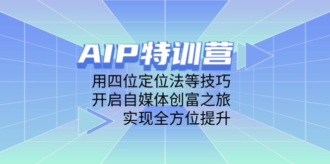 AIP特训营，用四位定位法等技巧，开启自媒体创富之旅，实现全方位提升-HEIXMI（中国站）