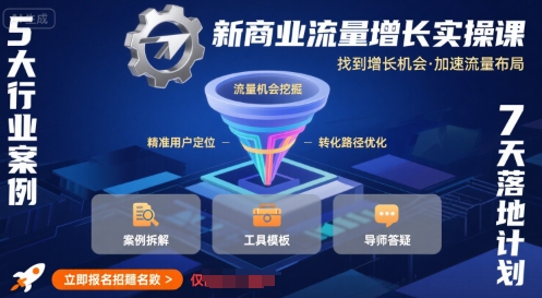 新商业流量增长实操课，找到增长机会，加速流量布局-HEIXMI（中国站）