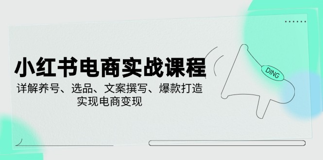 小红书电商实战课程，详解养号、选品、文案撰写、爆款打造，实现电商变现-HEIXMI（中国站）