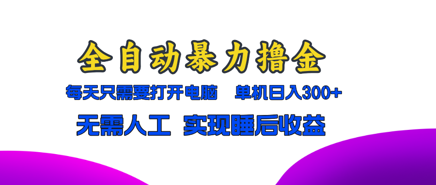 全自动暴力撸金，只需要打开电脑，单机日入300+无需人工，实现睡后收益-HEIXMI（中国站）