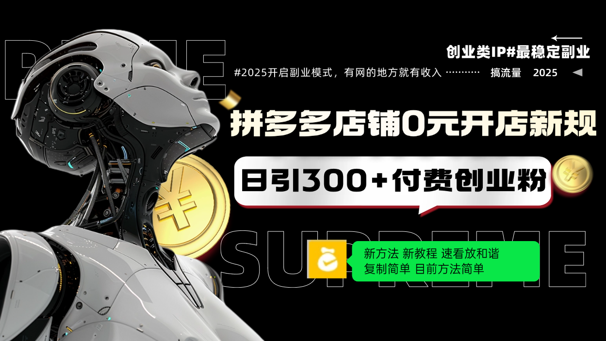拼多多店铺0元开店新规，日引300+付费创业粉，目前方法简单复制粘贴可矩阵-HEIXMI（中国站）