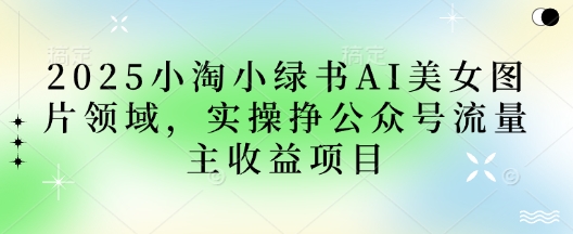 2025小绿书AI美女图片领域，实操挣公众号流量主收益项目-HEIXMI（中国站）