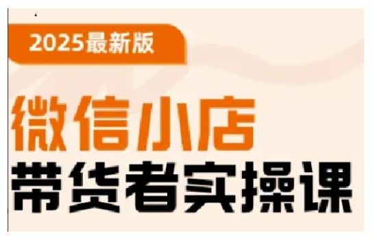 2025最新版微信小店带货者实操课，基础操作到高级运营技巧，快速上手-HEIXMI（中国站）