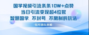 国学视频引流条条10W+点赞当日引流变现超4位数-HEIXMI（中国站）
