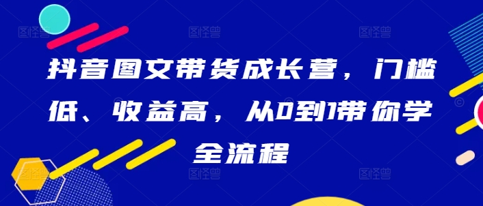 抖音图文带货成长营，门槛低、收益高，从0到1带你学全流程-HEIXMI（中国站）