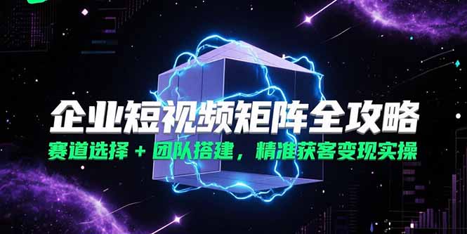 企业短视频矩阵全攻略，赛道选择+团队搭建，精准获客变现实操-HEIXMI（中国站）