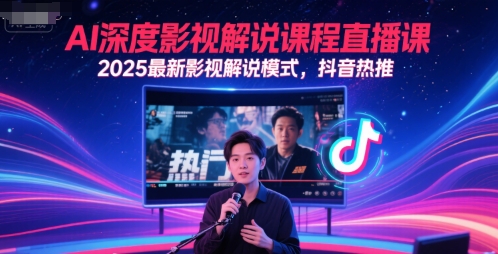 AI深度影视解说课程直播课，2025最新影视解说模式，抖音热推 - HEIXMI（中国站）-HEIXMI（中国站）