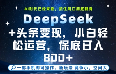 DeepSeek+头条变现，保姆级教学，小白轻松上手，日入8张+【揭秘】 - HEIXMI（中国站）-HEIXMI（中国站）