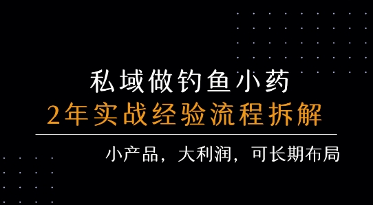 私域做钓鱼小药 每单利润3张+ 详细流程拆解-HEIXMI（中国站）