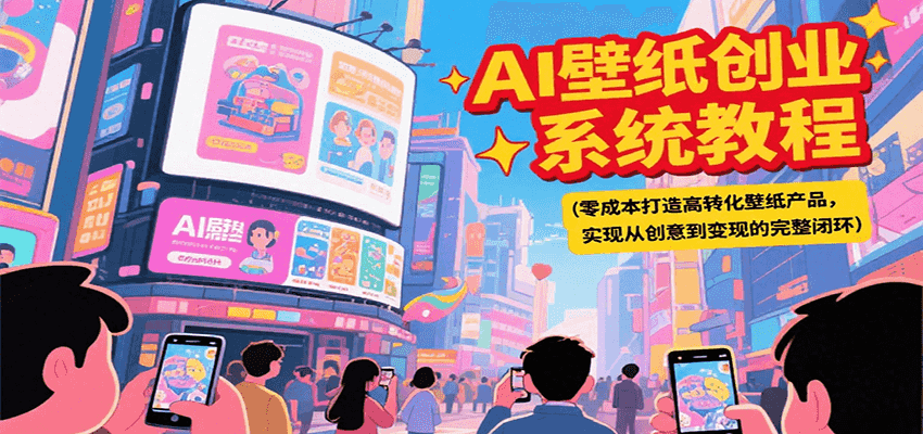 AI壁纸创业系统教程，零成本打造高转化壁纸产品，实现从创意到变现的完整闭环-HEIXMI（中国站）