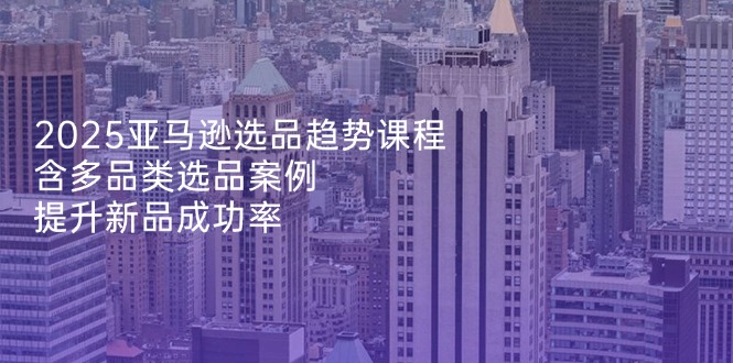 2025亚马逊选品趋势课程，含多品类选品案例，提升新品成功率-HEIXMI（中国站）