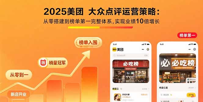 2025美团 大众点评运营策略:从零搭建到榜单第一完整体系,实现业绩10倍增长-HEIXMI（中国站）