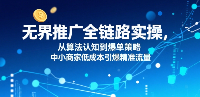 ​无界推广全链路实操，从算法认知到爆单策略，中小商家低成本引爆精准流量-HEIXMI（中国站）