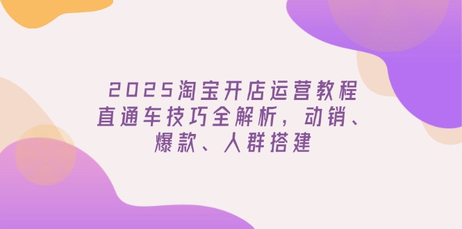 2025淘宝开店运营教程更新，直通车技巧全解析，动销、爆款、人群搭建-HEIXMI（中国站）