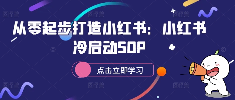 从零起步打造小红书：小红书冷启动SOP-HEIXMI（中国站）