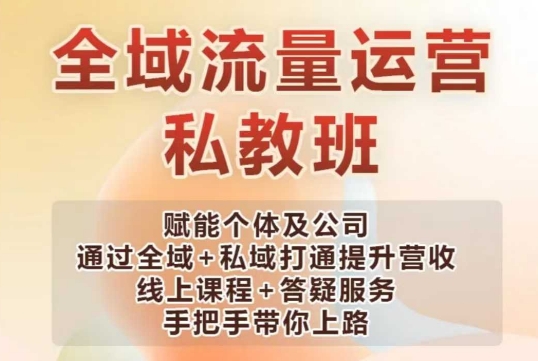 全域流量运营操盘课，赋能个体及公司通过全域+私域打通提升营收-HEIXMI（中国站）