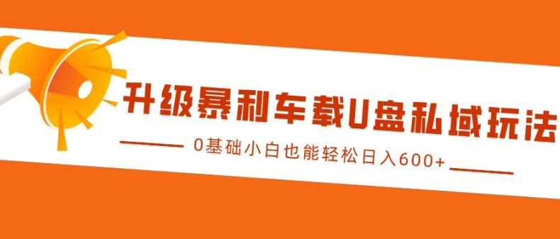 升级暴利车载U盘私域玩法，0基础小白也能轻松日入多张【揭秘】-HEIXMI（中国站）