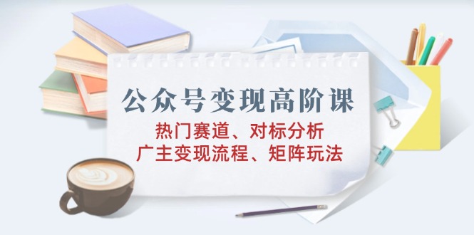 公众号变现高阶课：热门赛道、对标分析、广告主变现流程、矩阵玩法-HEIXMI（中国站）
