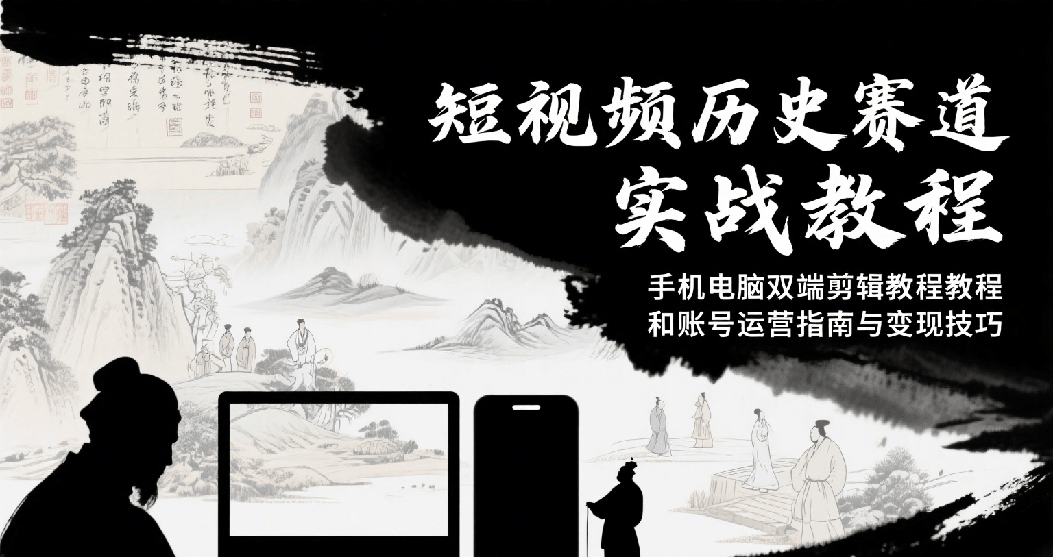 短视频历史赛道实战教程，手机电脑双端剪辑教程和账号运营指南与变现技巧-HEIXMI（中国站）