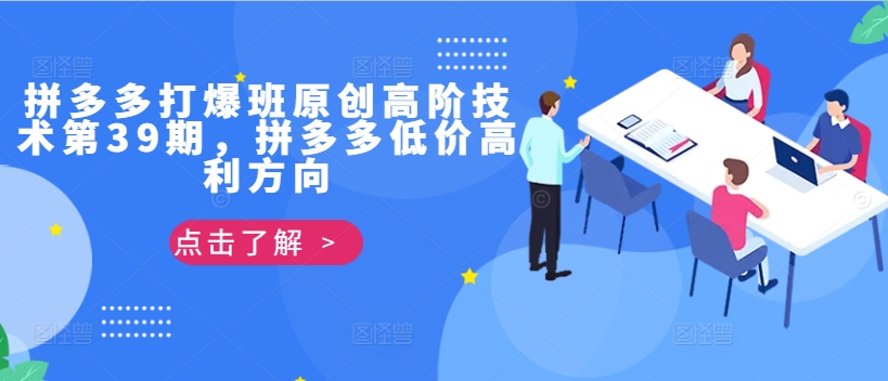拼多多打爆班原创高阶技术第39期，拼多多低价高利方向-HEIXMI（中国站）