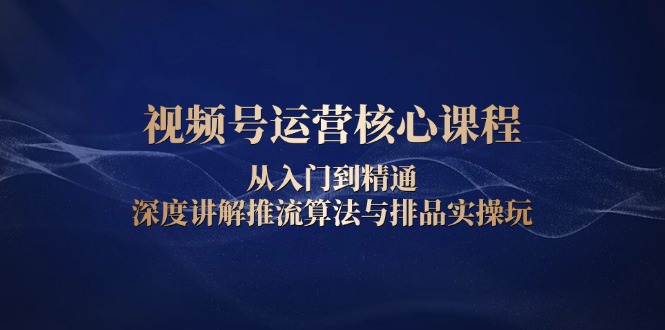视频号运营核心课程，从入门到精通，深度讲解推流算法与排品实操玩-HEIXMI（中国站）