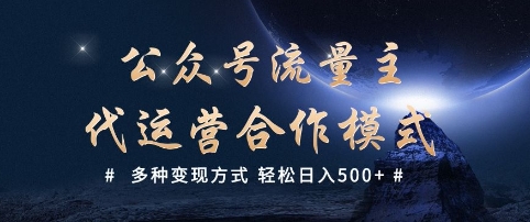 公众号流量主代运营  多种变现方式 轻松日入5张【揭秘】-HEIXMI（中国站）