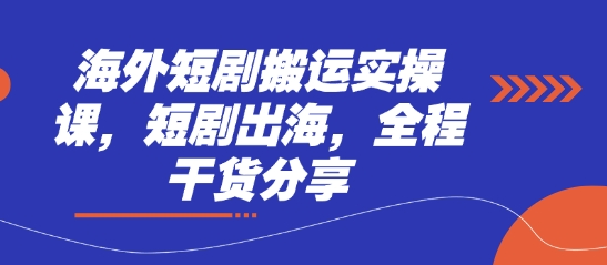海外短剧搬运实操课，短剧出海，全程干货分享-HEIXMI（中国站）