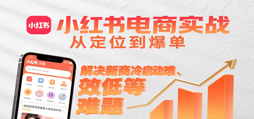 小红书电商实战，从定位到爆单解决新商冷启动难、变现效率低等难题-HEIXMI（中国站）
