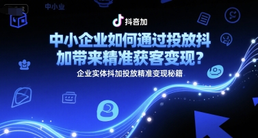 中小企业如何通过投放抖加带来精准获客变现？企业实体抖加投放精准变现秘籍-HEIXMI（中国站）